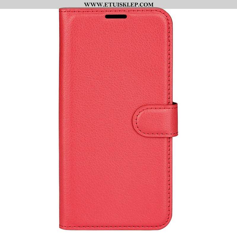 Etui Folio do Samsung Galaxy S23 Ultra 5G Klasyczny Efekt Skóry Liczi